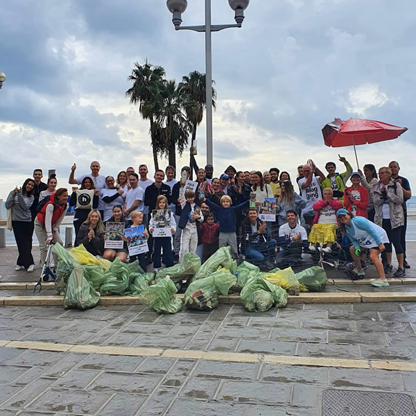 Collecte de déchets à Nice